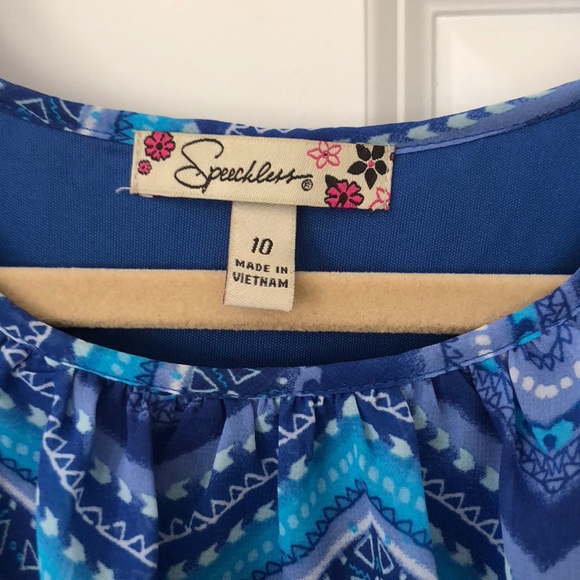 Speechless Junior Girls Chiffon Chevron Dress - Picture 2 of 4